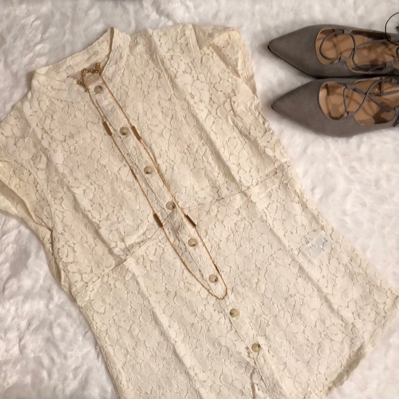 MICHAEL Michael Kors Tops - Michael Kors Lace Button Down Sleeveless Top
